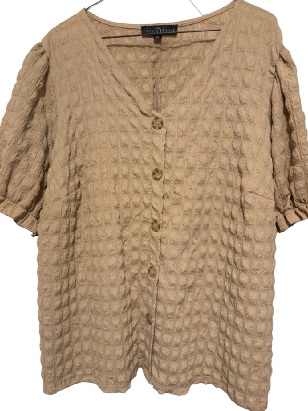 Textured Knit Top in Light Tan